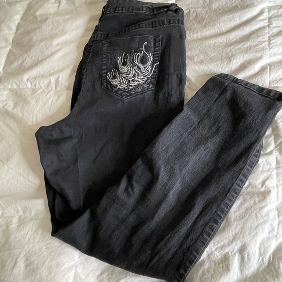 D/C black flame denim jeans (plus size) - Picture 1 of 8